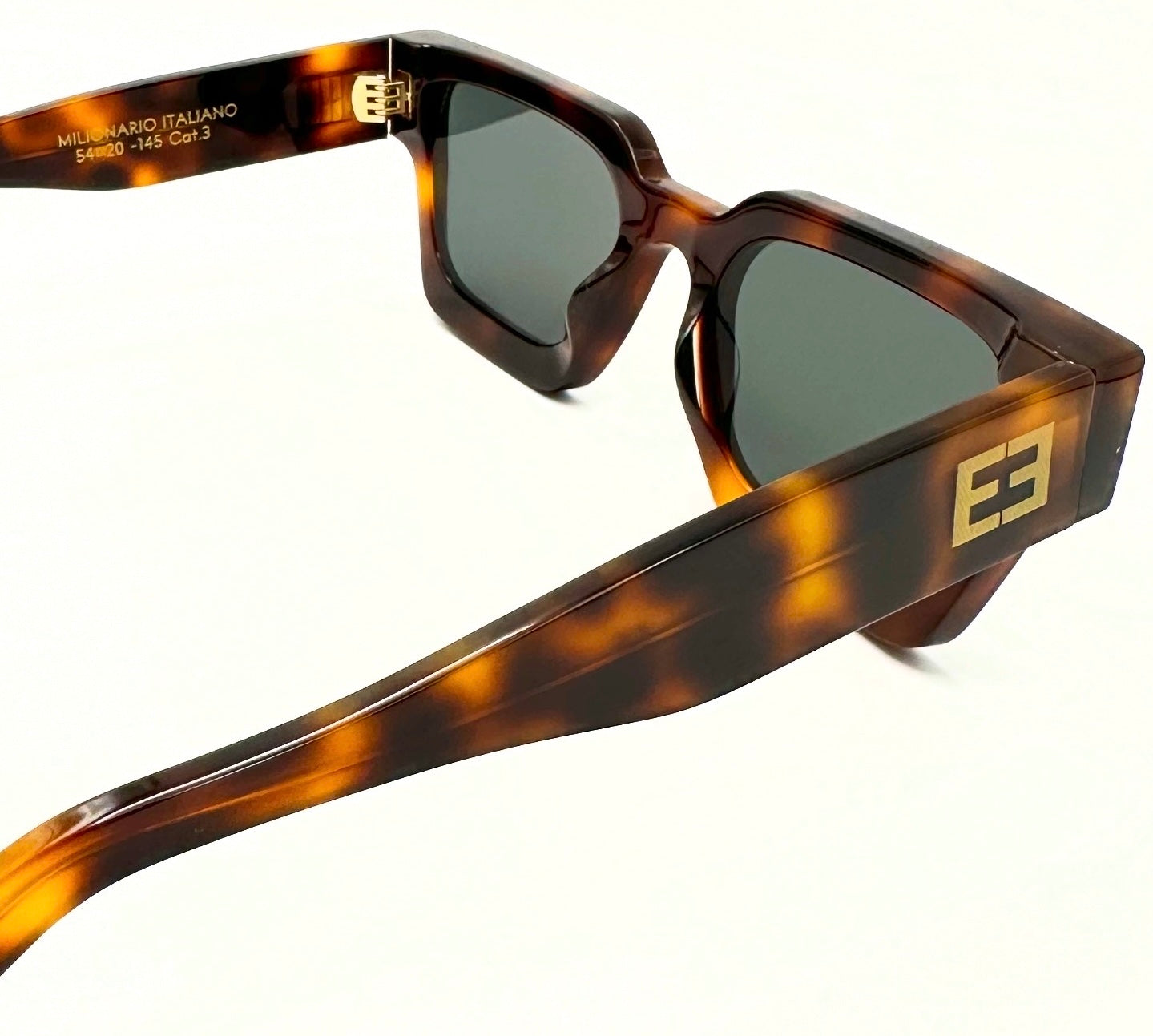 ERMEAV™ Milionário Italiano Sunglasses Unisex (Tortoise and Gold) Made in Italy. Mazzucchelli Acetate.